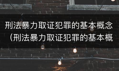 刑法暴力取证犯罪的基本概念（刑法暴力取证犯罪的基本概念是什么）
