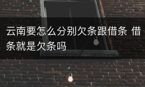 云南要怎么分别欠条跟借条 借条就是欠条吗