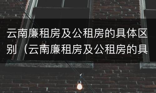 云南廉租房及公租房的具体区别（云南廉租房及公租房的具体区别是什么）