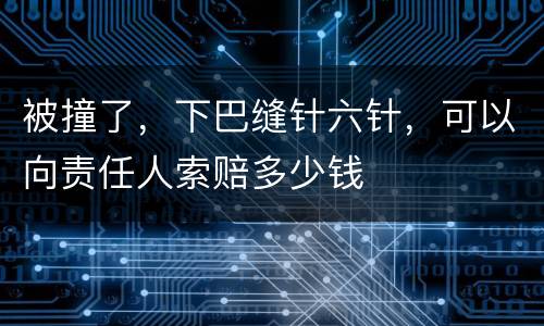 被撞了，下巴缝针六针，可以向责任人索赔多少钱