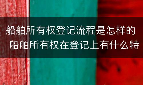 船舶所有权登记流程是怎样的 船舶所有权在登记上有什么特点
