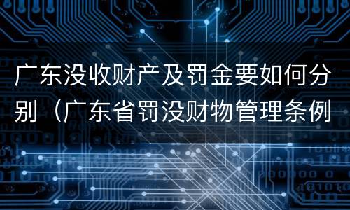 广东没收财产及罚金要如何分别（广东省罚没财物管理条例）