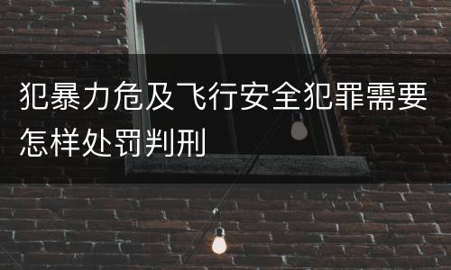 犯暴力危及飞行安全犯罪需要怎样处罚判刑
