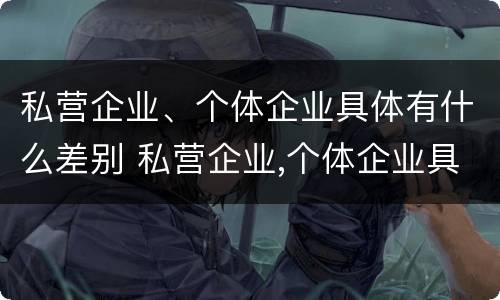 私营企业、个体企业具体有什么差别 私营企业,个体企业具体有什么差别呢
