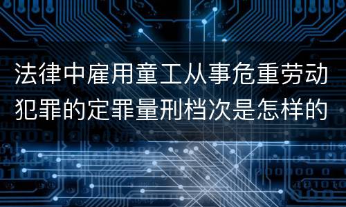 法律中雇用童工从事危重劳动犯罪的定罪量刑档次是怎样的