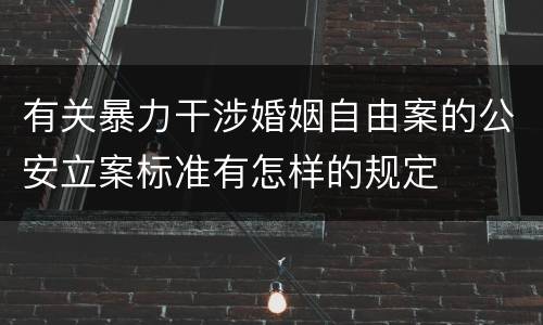 有关暴力干涉婚姻自由案的公安立案标准有怎样的规定