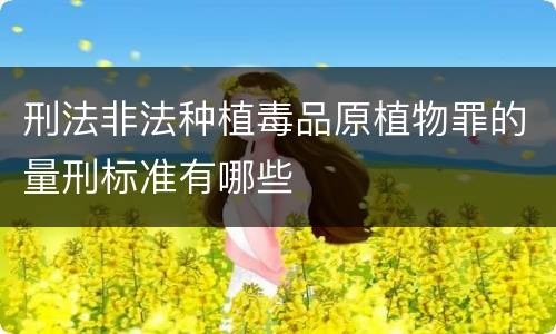 刑法非法种植毒品原植物罪的量刑标准有哪些