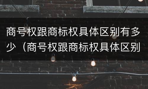 商号权跟商标权具体区别有多少（商号权跟商标权具体区别有多少个）