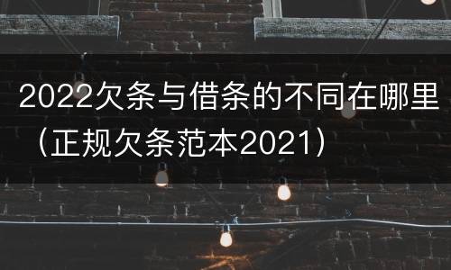 2022欠条与借条的不同在哪里（正规欠条范本2021）