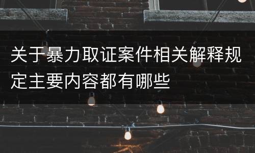 关于暴力取证案件相关解释规定主要内容都有哪些