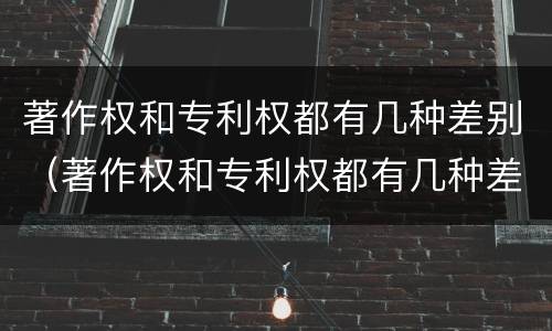 著作权和专利权都有几种差别（著作权和专利权都有几种差别吗）