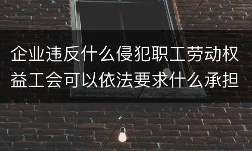 企业违反什么侵犯职工劳动权益工会可以依法要求什么承担责任