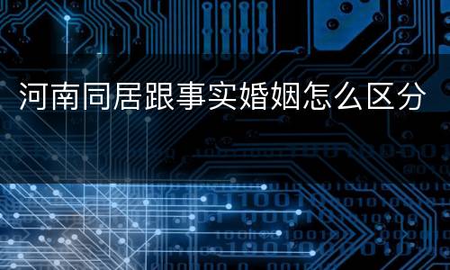河南同居跟事实婚姻怎么区分
