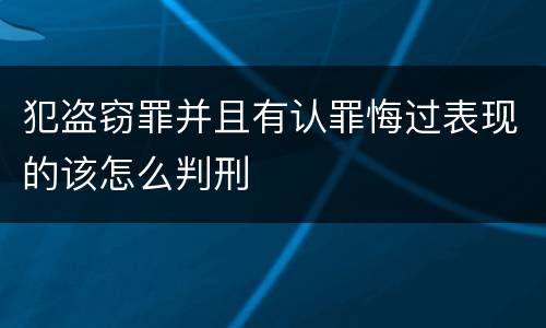 犯盗窃罪并且有认罪悔过表现的该怎么判刑