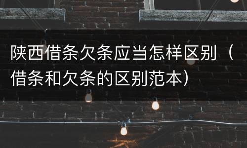 陕西借条欠条应当怎样区别（借条和欠条的区别范本）