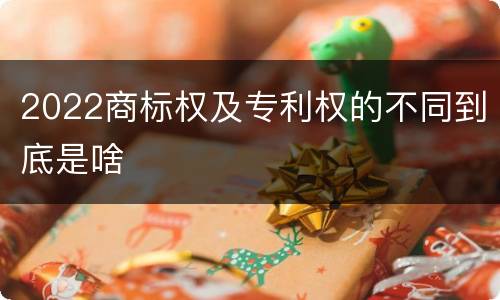 2022商标权及专利权的不同到底是啥