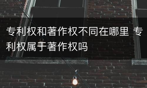 专利权和著作权不同在哪里 专利权属于著作权吗