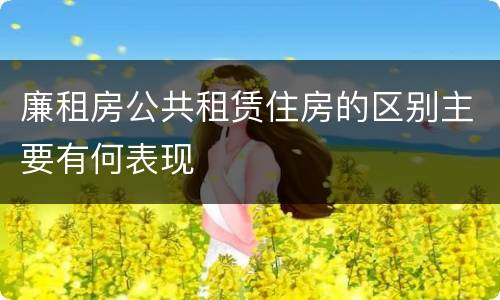 廉租房公共租赁住房的区别主要有何表现