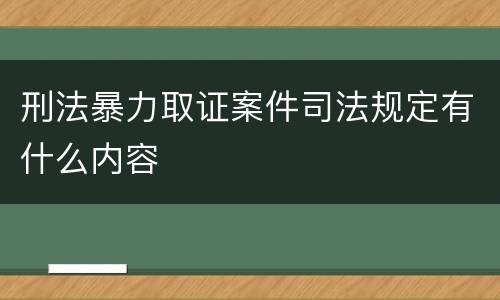 刑法暴力取证案件司法规定有什么内容
