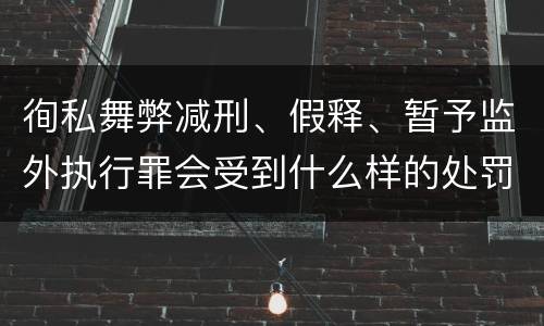 徇私舞弊减刑、假释、暂予监外执行罪会受到什么样的处罚