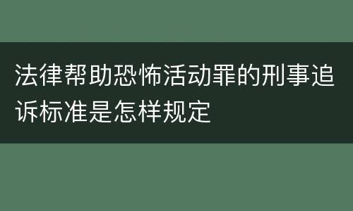 法律帮助恐怖活动罪的刑事追诉标准是怎样规定