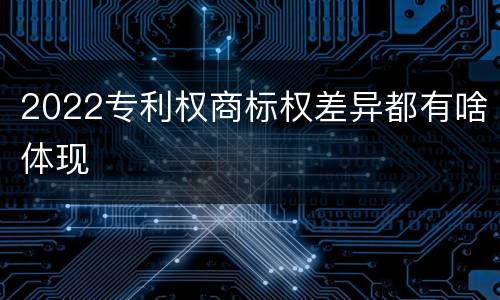 2022专利权商标权差异都有啥体现