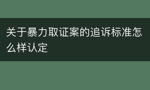 关于暴力取证案的追诉标准怎么样认定