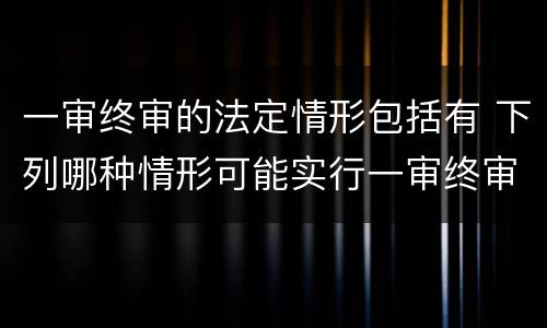 一审终审的法定情形包括有 下列哪种情形可能实行一审终审