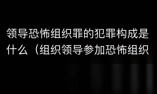 领导恐怖组织罪的犯罪构成是什么(组织领导参加恐怖组织罪的主体)