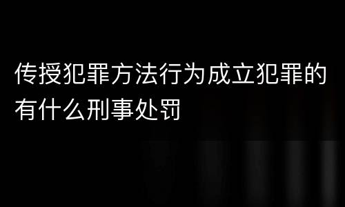 传授犯罪方法行为成立犯罪的有什么刑事处罚