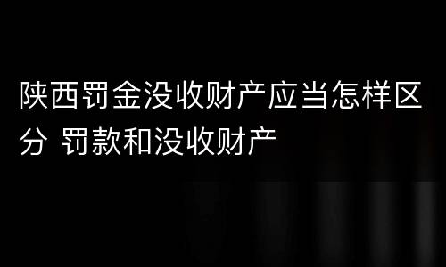 陕西罚金没收财产应当怎样区分 罚款和没收财产