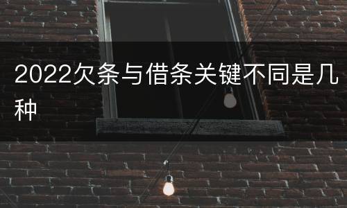 2022欠条与借条关键不同是几种