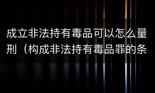 成立非法持有毒品可以怎么量刑（构成非法持有毒品罪的条件有几克）