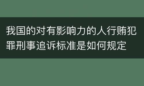 我国的对有影响力的人行贿犯罪刑事追诉标准是如何规定