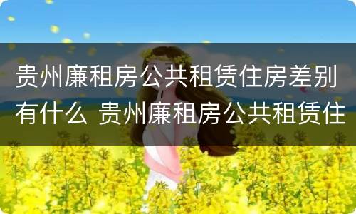 贵州廉租房公共租赁住房差别有什么 贵州廉租房公共租赁住房差别有什么规定