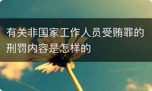 有关非国家工作人员受贿罪的刑罚内容是怎样的