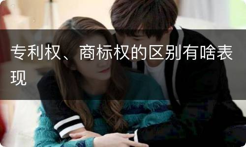 专利权、商标权的区别有啥表现