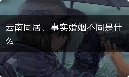 云南同居、事实婚姻不同是什么