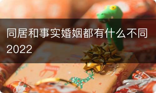 同居和事实婚姻都有什么不同2022