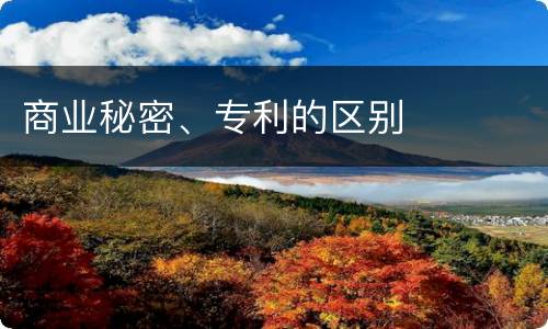 商业秘密、专利的区别