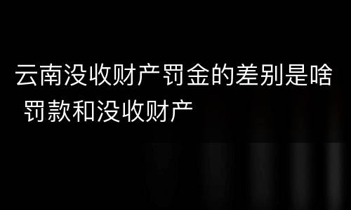云南没收财产罚金的差别是啥 罚款和没收财产