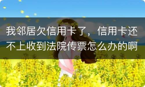 我邻居欠信用卡了，信用卡还不上收到法院传票怎么办的啊