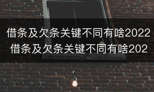 借条及欠条关键不同有啥2022 借条及欠条关键不同有啥2022法律规定