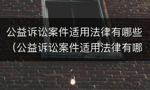 公益诉讼案件适用法律有哪些（公益诉讼案件适用法律有哪些规定）