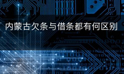 内蒙古欠条与借条都有何区别
