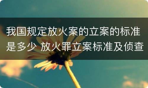 我国规定放火案的立案的标准是多少 放火罪立案标准及侦查