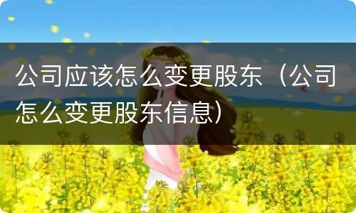 公司应该怎么变更股东（公司怎么变更股东信息）