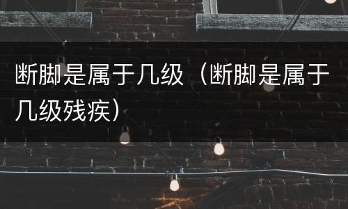 断脚是属于几级（断脚是属于几级残疾）