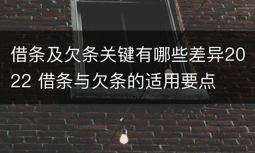 借条及欠条关键有哪些差异2022 借条与欠条的适用要点
