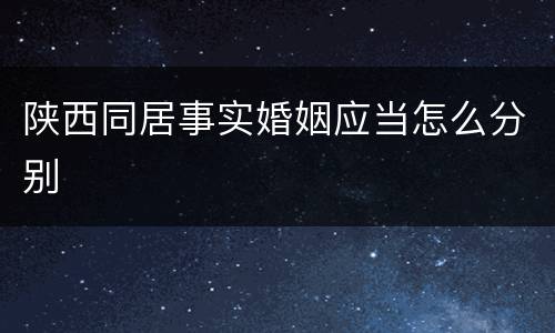 陕西同居事实婚姻应当怎么分别